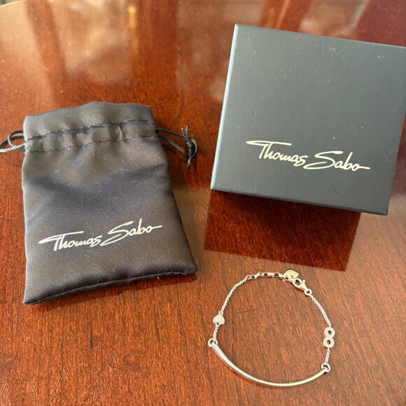 New Genuine Thomas Sabo sterling silver CZ Infinity Heart Lovebridge Bracelet - Picture 2 of 4